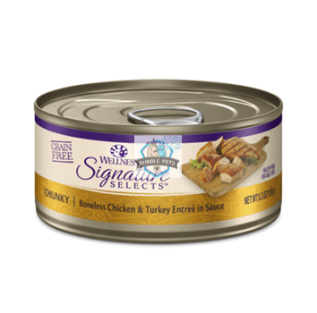 20% OFF PROMO Wellness CORE Signature Selects Chunky Chicken & Turkey Entree in Sauce Canned Cat Food
