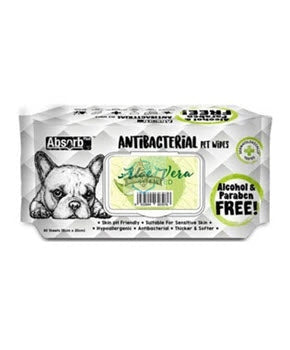 Absorb Plus Antibacterial Aloe Vera Scented Pet Wipes (3 Packs Promo)