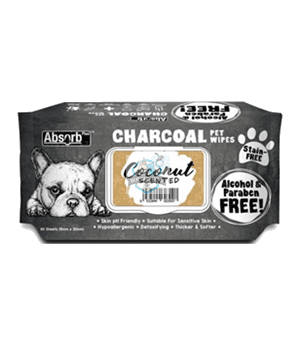 Absorb Plus Charcoal Coconut Scented Pet Wipes (3 Packs Promo)