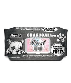 Absorb Plus Charcoal Floral Scented Pet Wipes (3 Packs Promo)