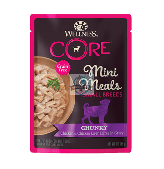 Wellness CORE Small Breed Mini Meals - Chunky Chicken & Chicken Liver Wet Dog Food