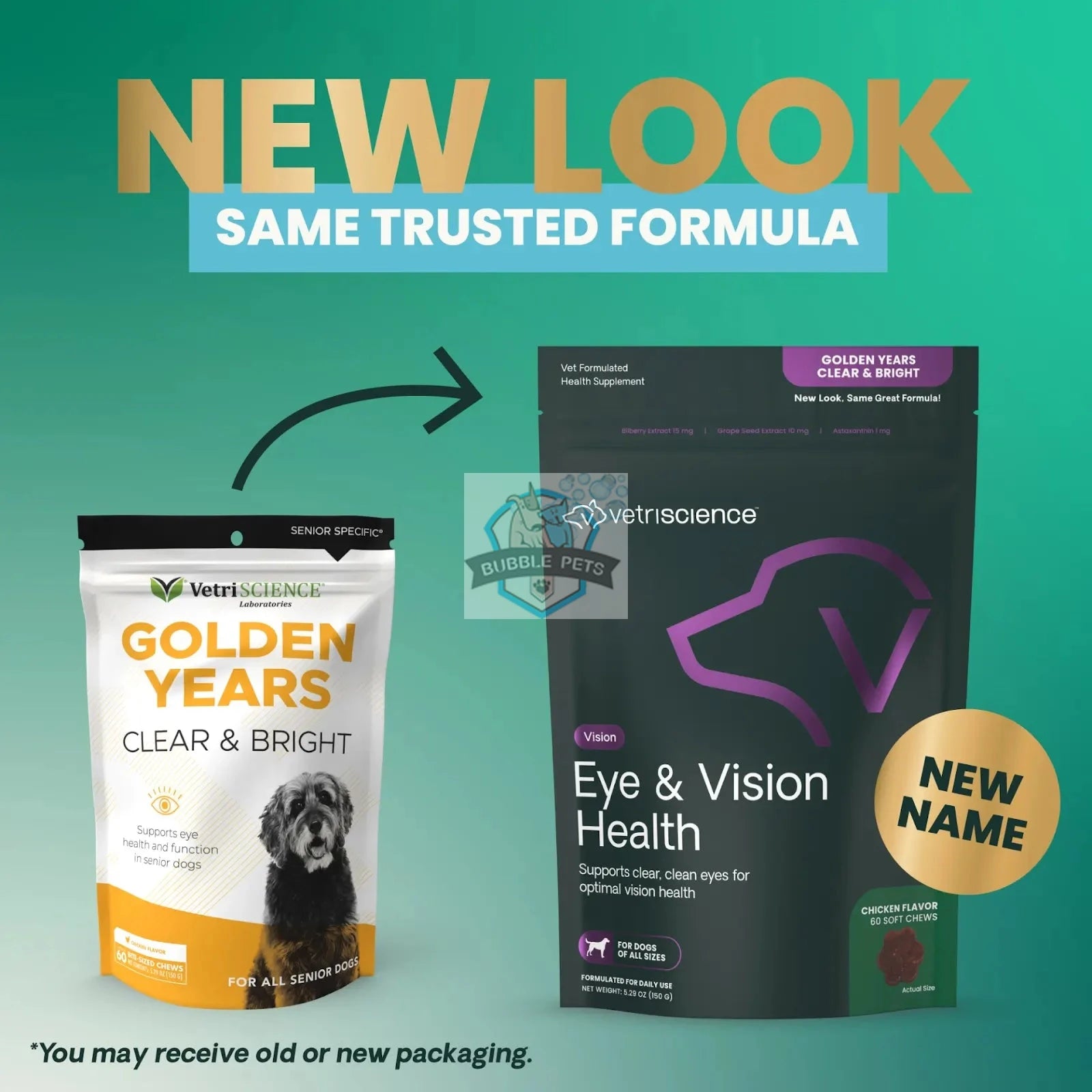 VetriScience® - Golden Years Clear & Bright Eye Supplement for Senior Dogs (60 chews)