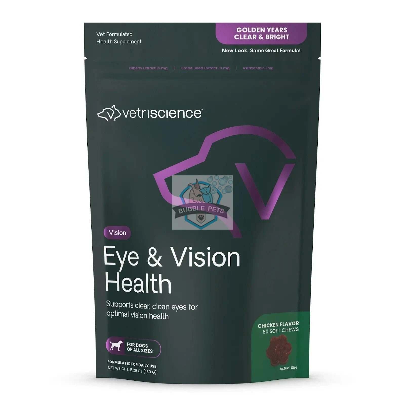 VetriScience® - Golden Years Clear & Bright Eye Supplement for Senior Dogs (60 chews)