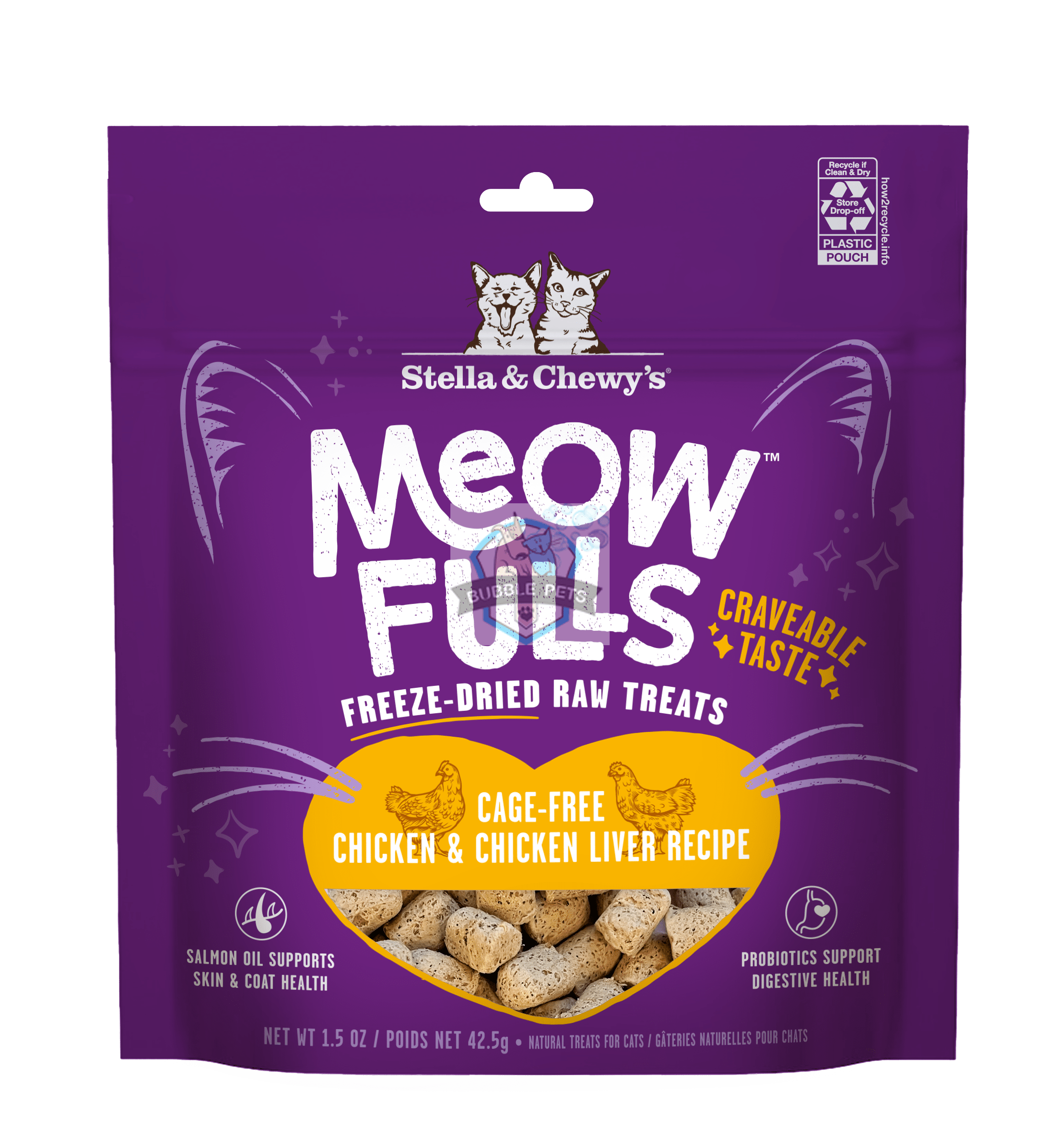 Stella & Chewy's Meowfulls Freeze Dried Cat Treats - Chicken & Chicken Liver Recipe [1.5oz]