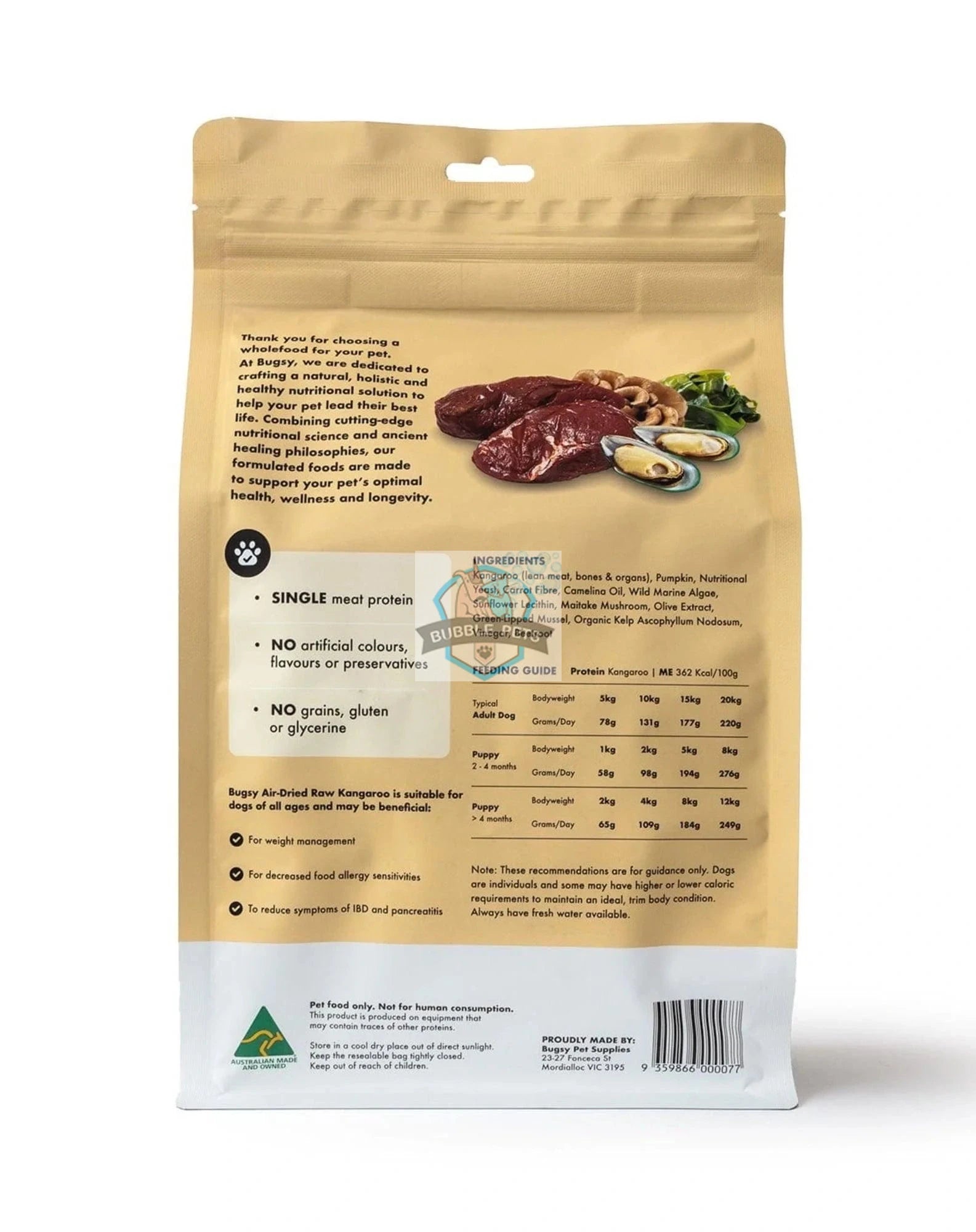 Bugsy Air Dried Kangaroo Dog Food