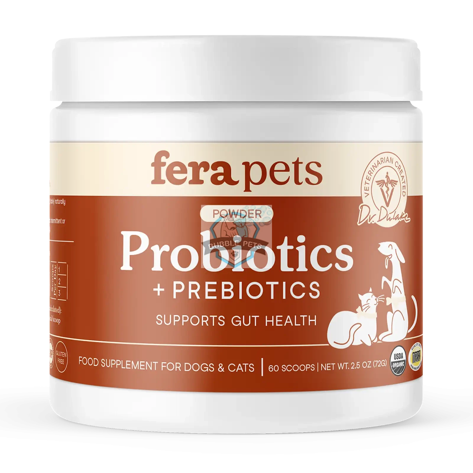 Fera Pet Organics Probiotics w Prebiotics Supplement for Dogs & Cats