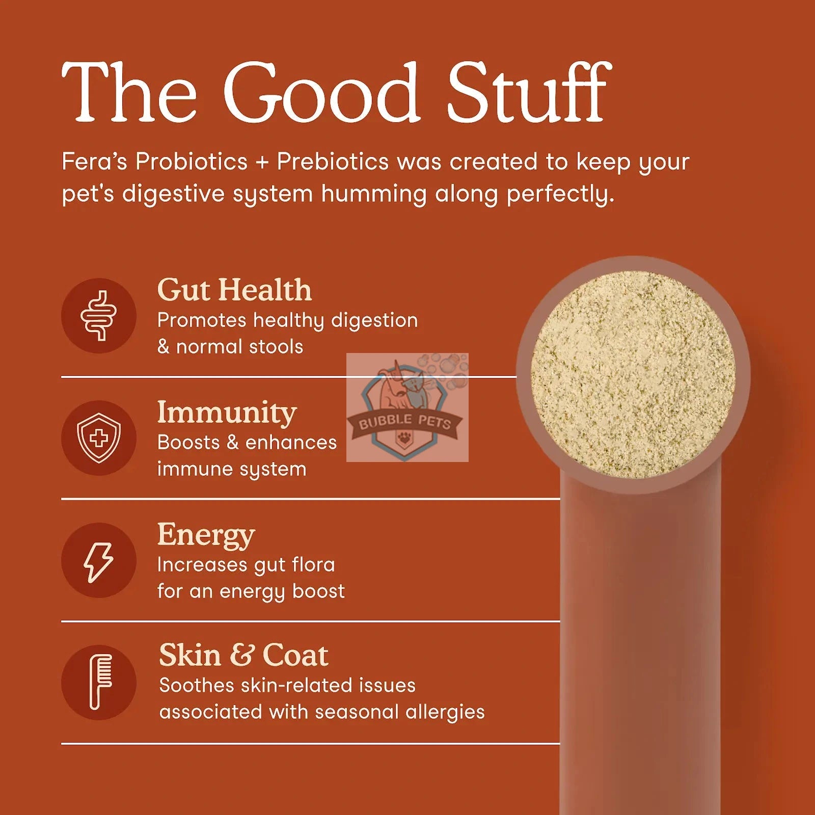 Fera Pet Organics Probiotics w Prebiotics Supplement for Dogs & Cats