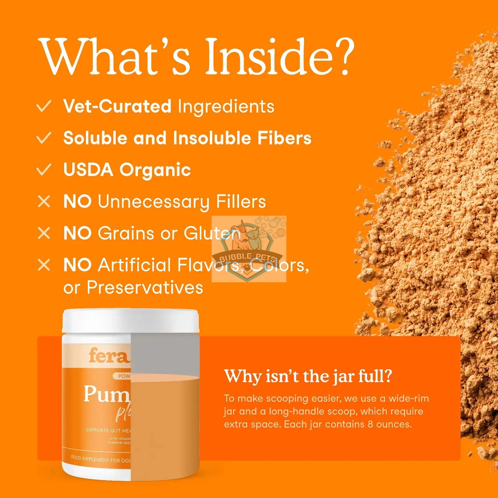 Fera Pet Organics Pumpkin Plus for Gut Support for Dogs and Cats