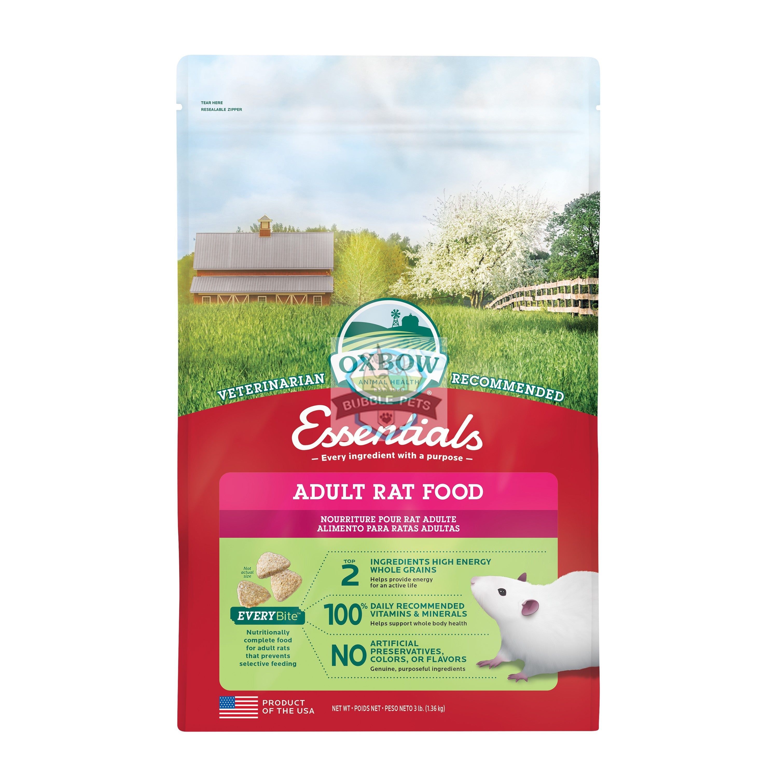 Oxbow Fortified Essentials Rat Food 3LB (Adult)