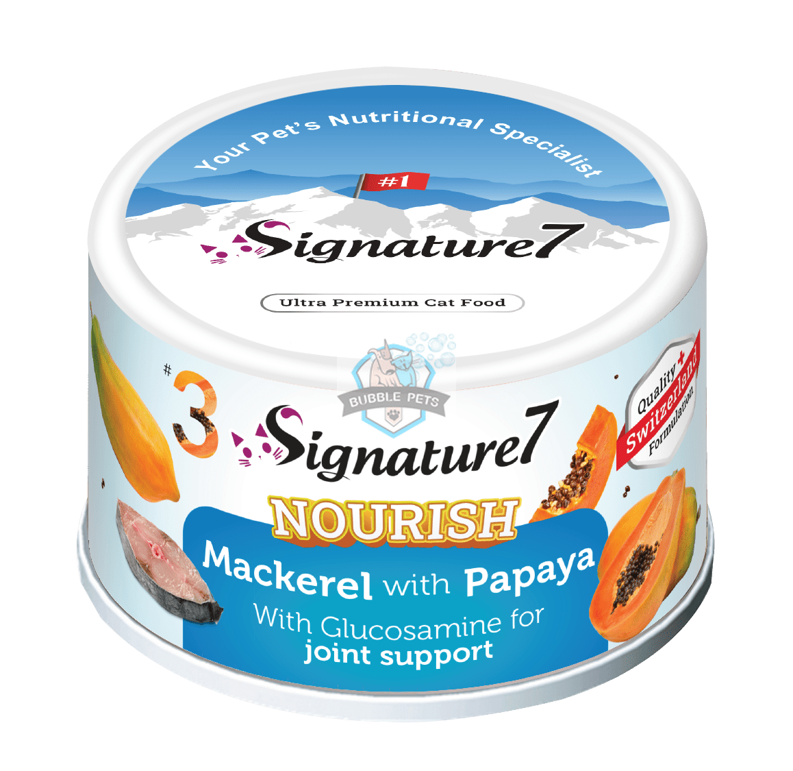 Signature7 Nourish Fruits Cat Canned Food - Mackerel with Papaya