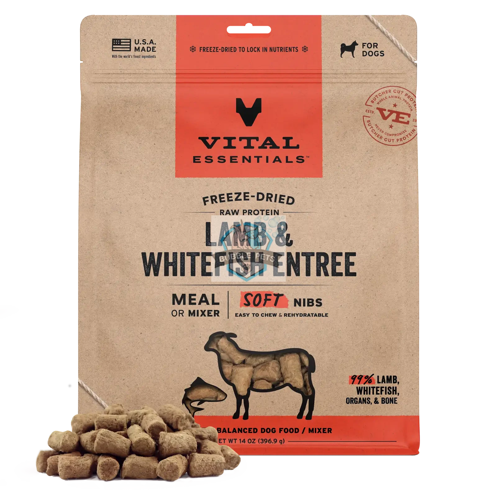 Vital Essentials Freeze Dried Soft Nibs for Dogs [14oz]