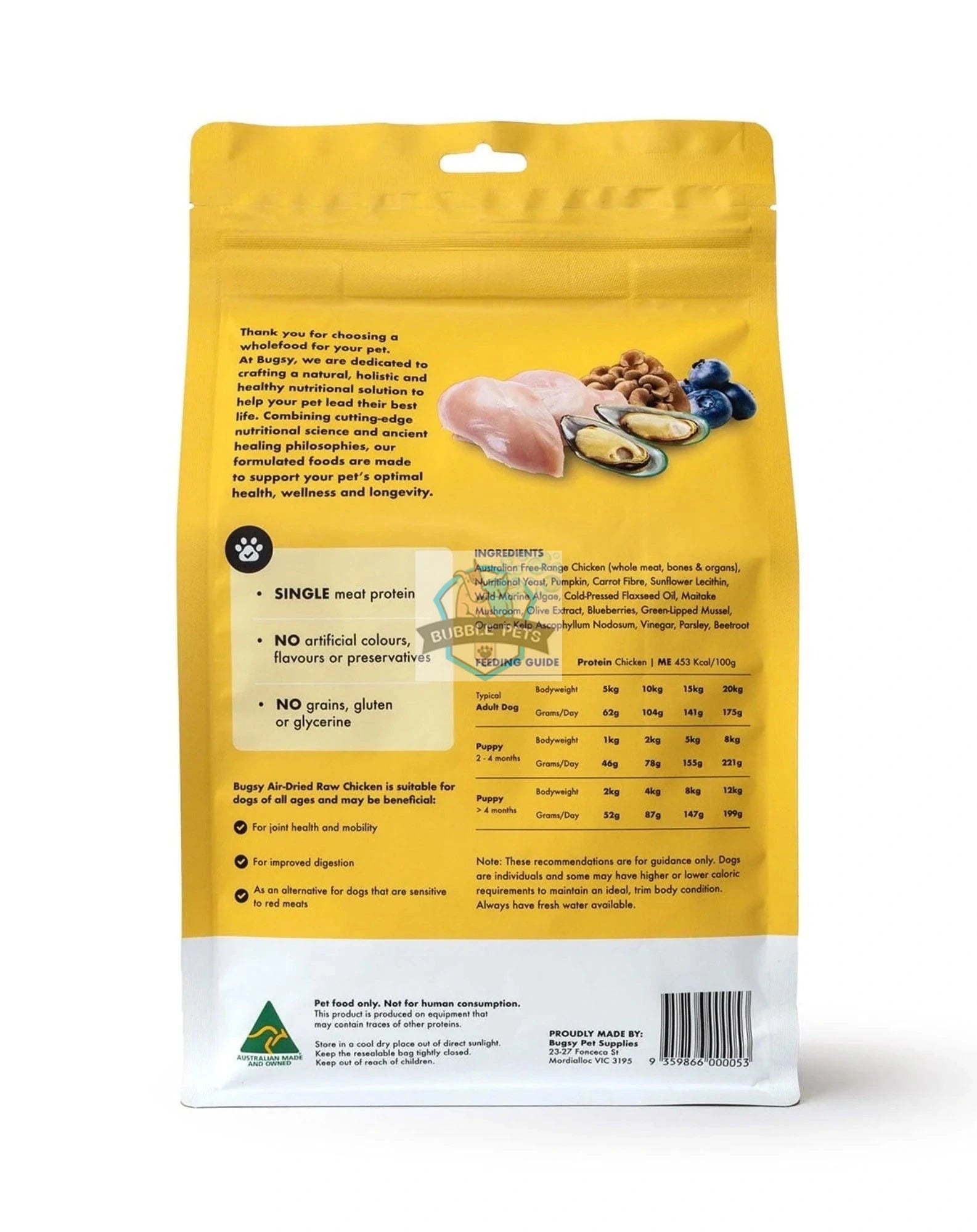 Bugsy Air Dried Chicken Dog Food