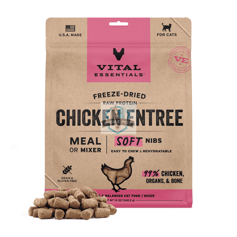 Vital Essentials Freeze Dried Soft Nibs Cat Food 12oz