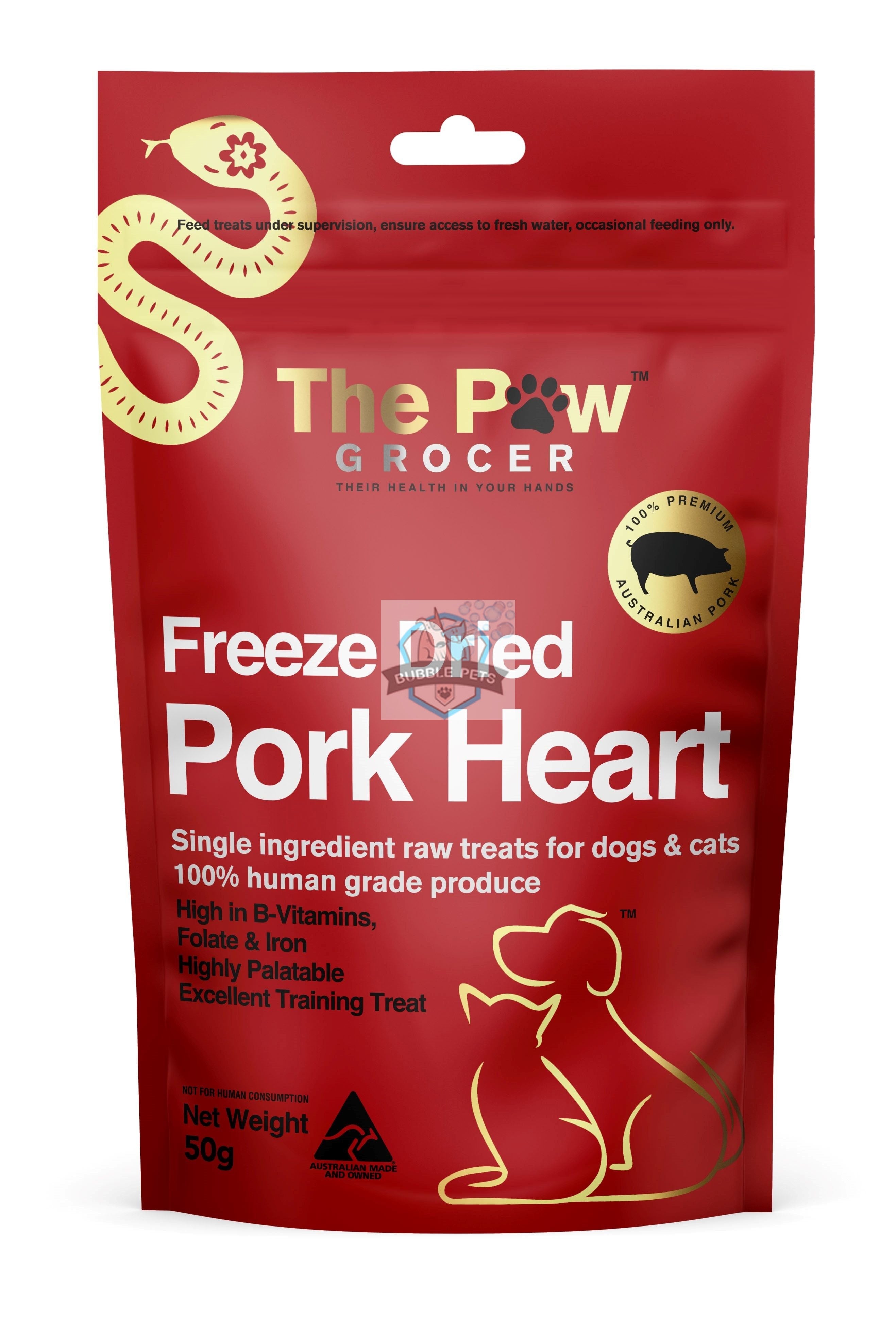 The Paw Grocer Pork Heart Freeze Dried Single Protein Cat & Dog Treats (Red Label - Lunar New Year Limited Edition)