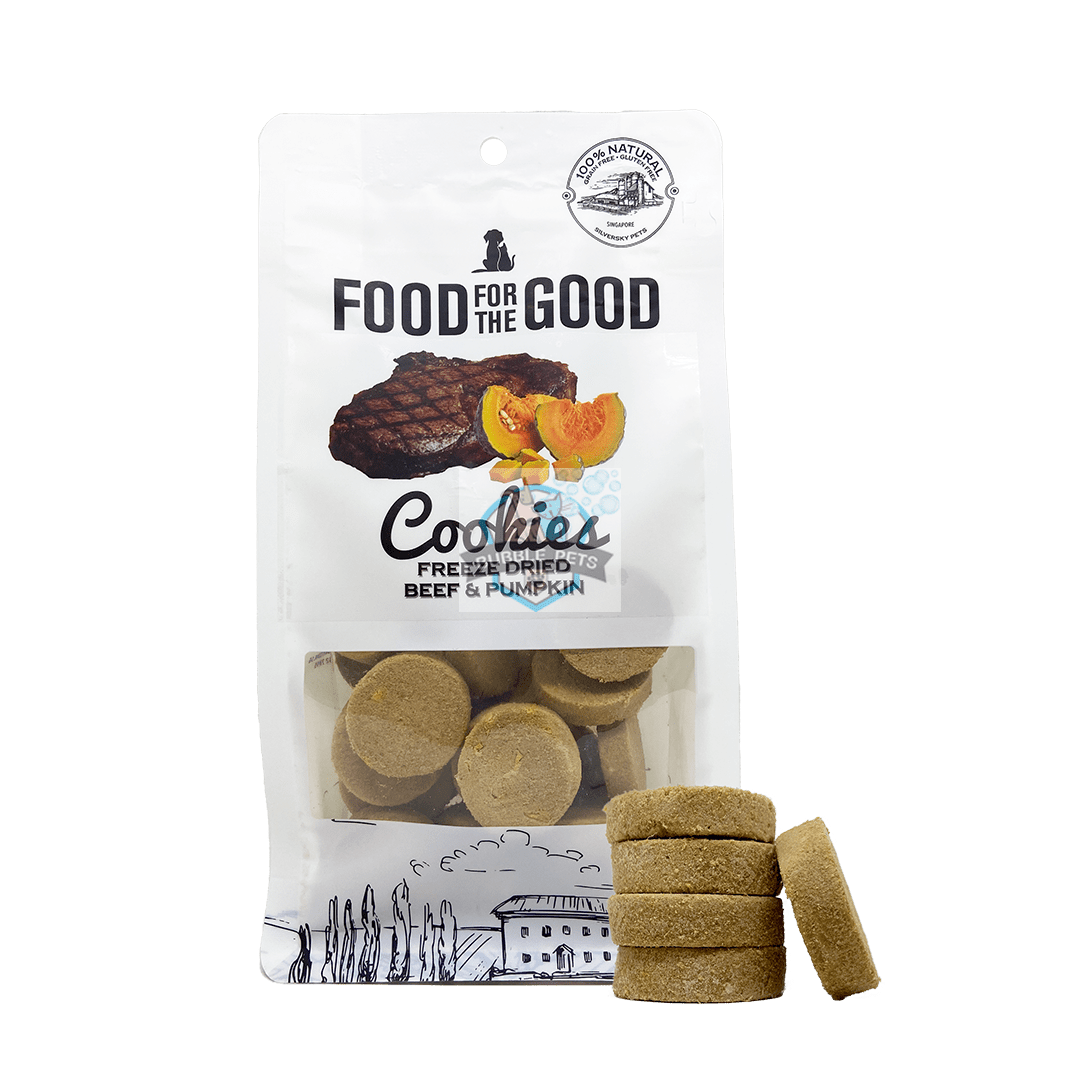 25% PROMO: Food For The Good Freeze Dried Beef & Pumpkin Cookies Treats for Dogs & Cats