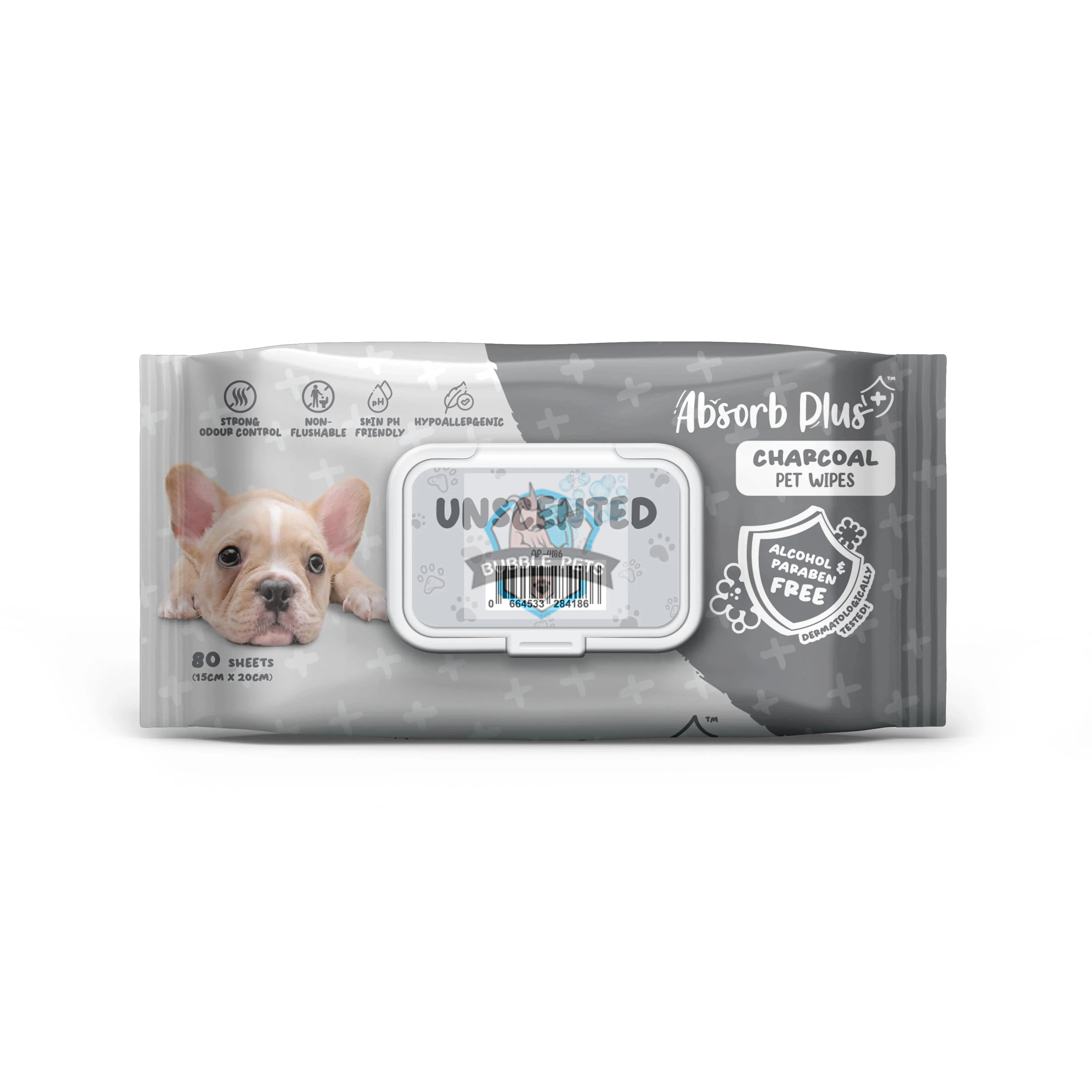 NEW LOOK: Absorb Plus Charcoal Unscented Pet Wipes (3 Packs Promo)