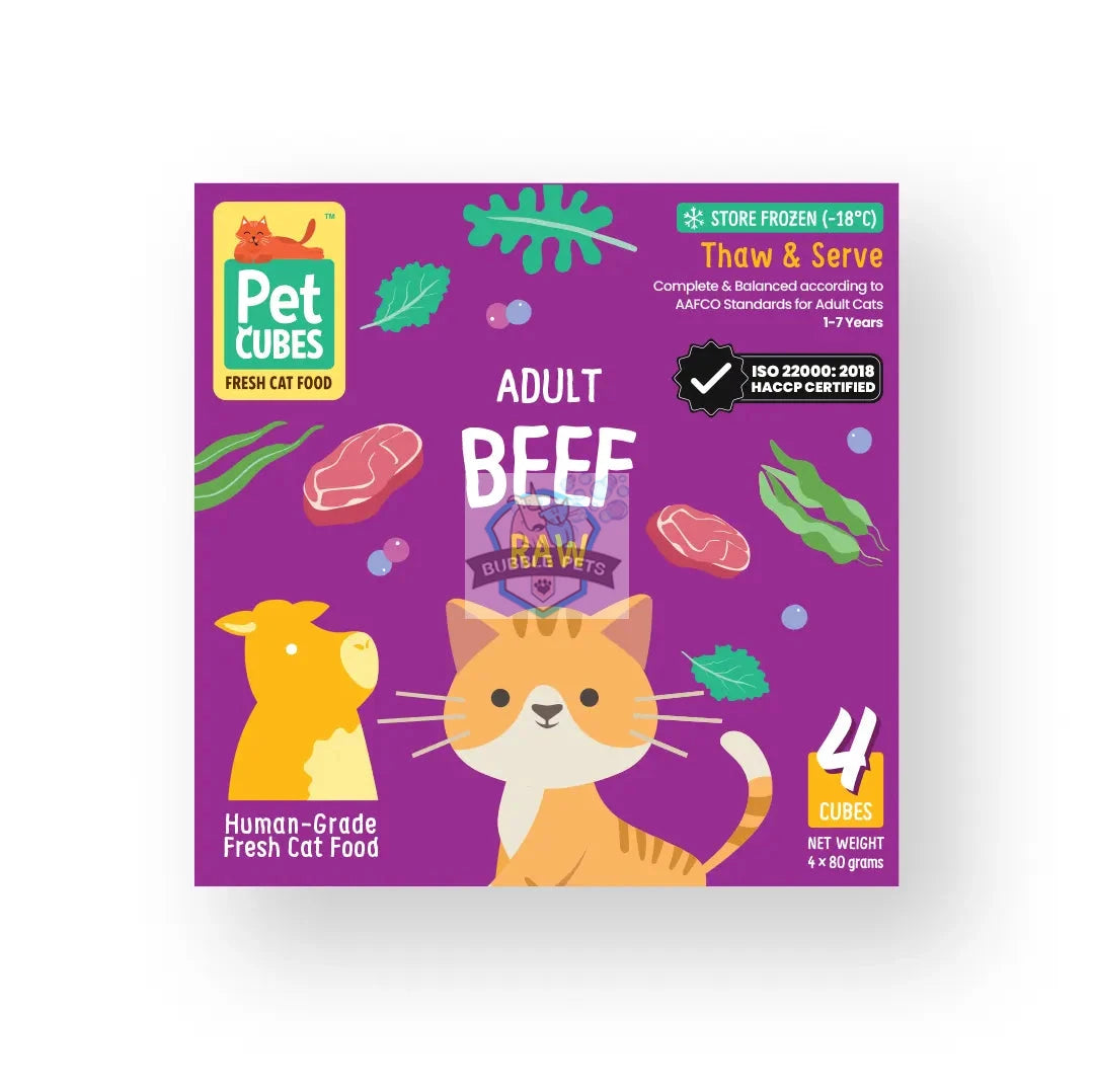 PetCubes Beef Frozen Raw Cat Food