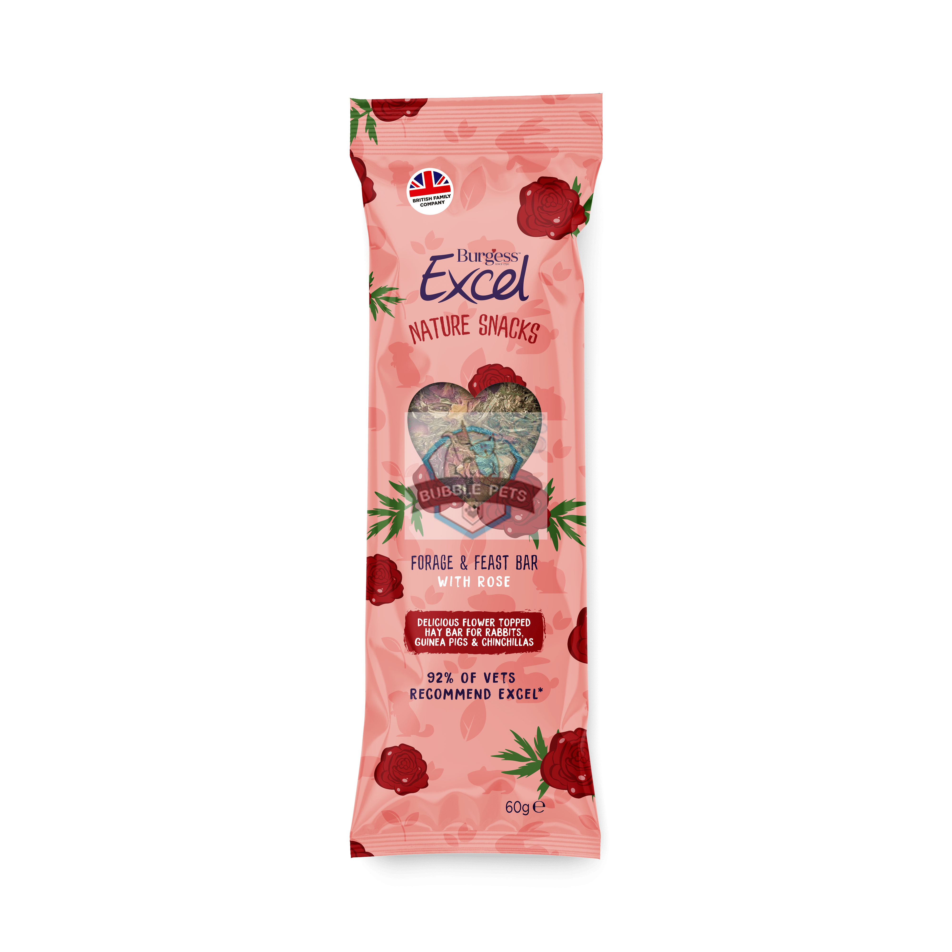Burgess Excel Nature Snacks for Small Animal (Rose 60g)