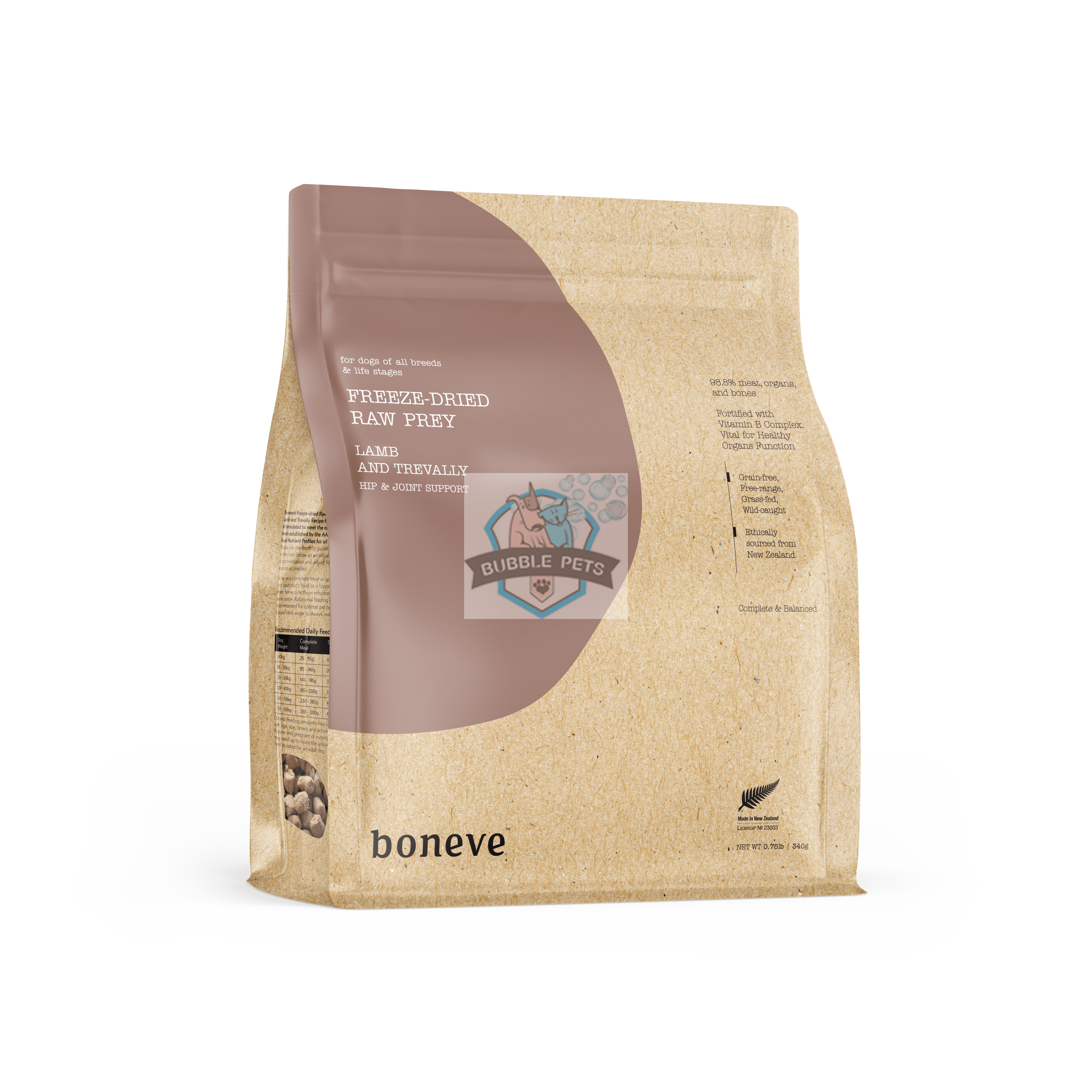 PROMO: ANY 3 FOR $53.90 Boneve Freeze Dried Dog Food 100g