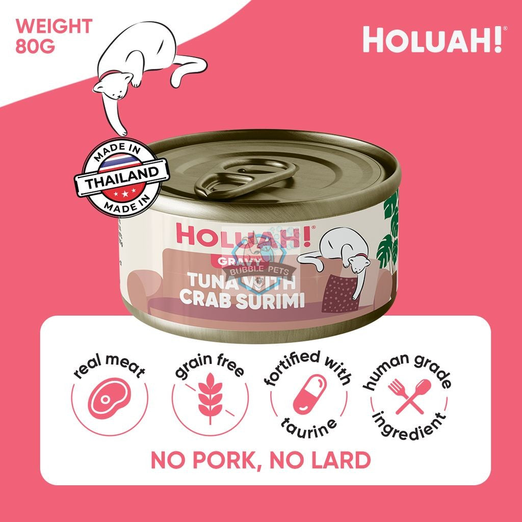 NEW: Holuah! Tuna with Crab Surimi Gravy Canned Cat Food