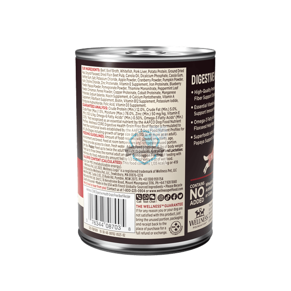 Wellness Core Digestive Health Pate Beef Wet Dog Food