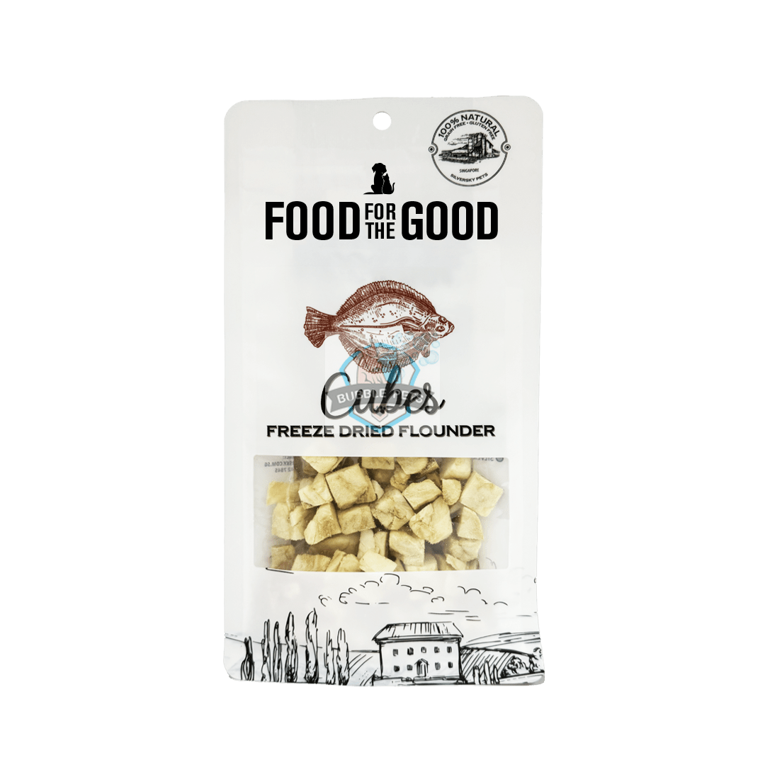Food For The Good Freeze Dried Flounder Cubes Cat & Dog Treats
