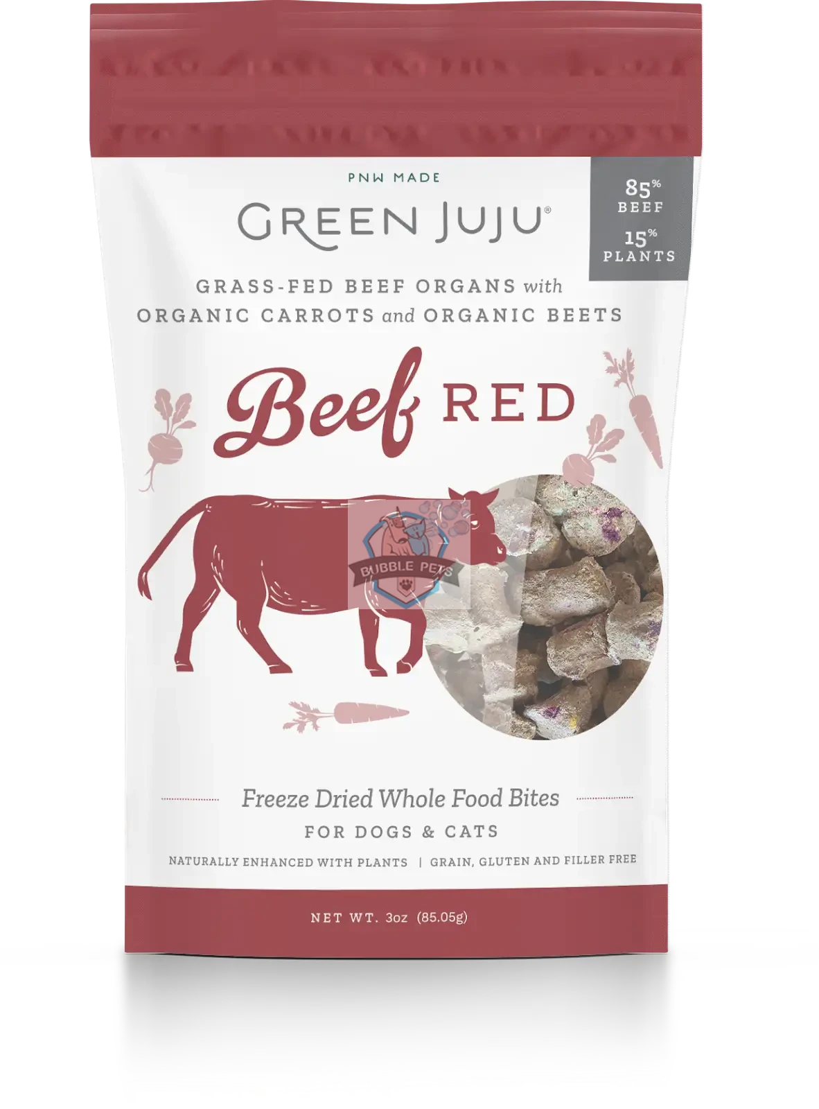 Green Juju Freeze Dried Beef Red Whole Food Bites for Pets