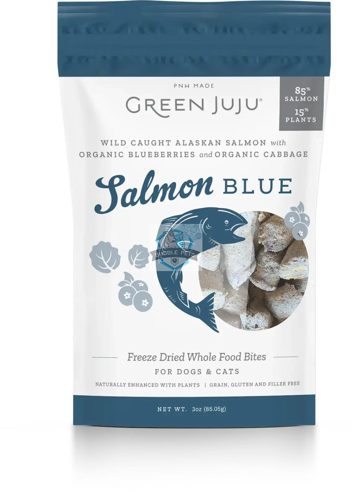 Green Juju Freeze Dried Salmon Blue Whole Food Bites for Pets