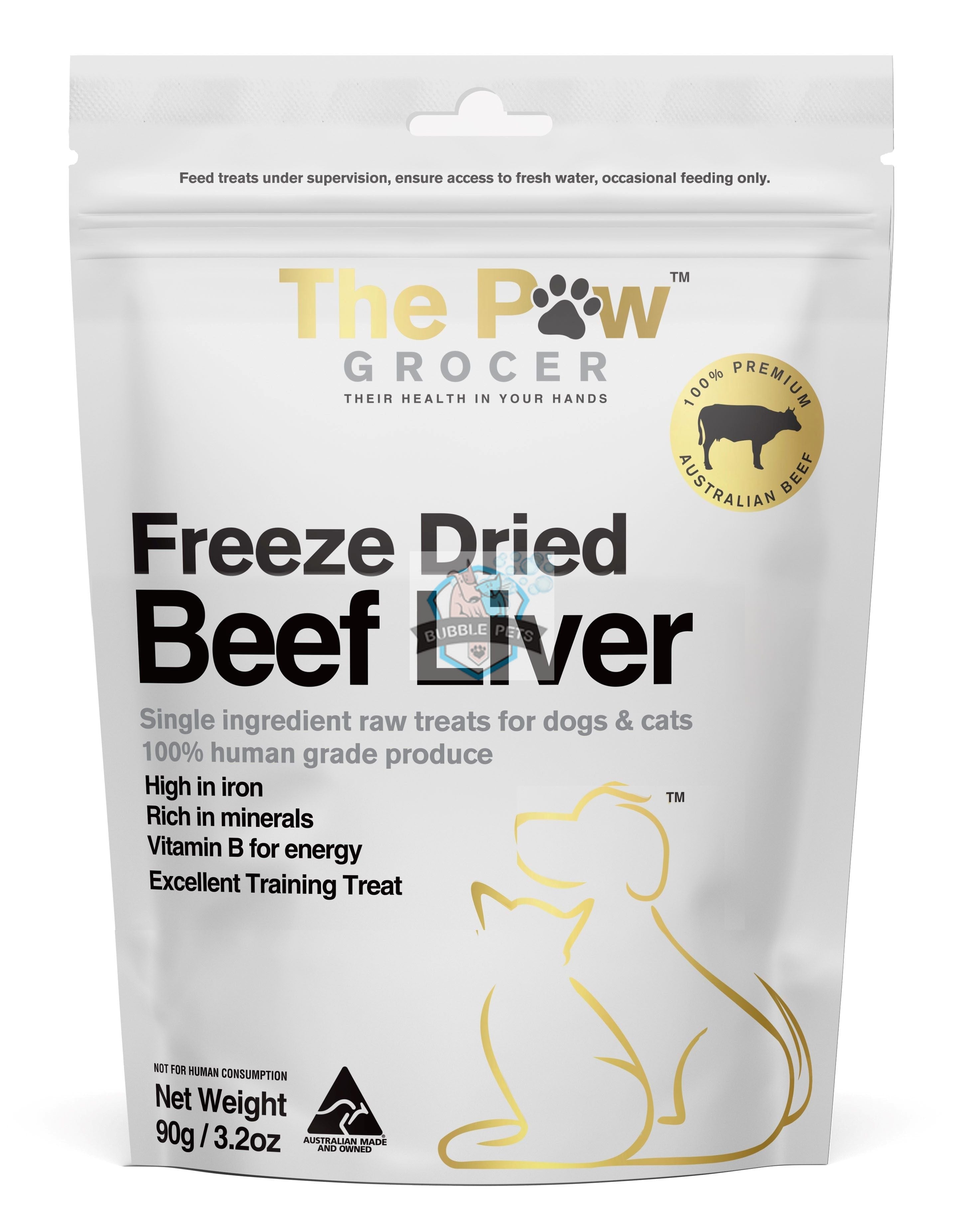 The Paw Grocer Beef Liver Freeze Dried Single Protein Cat & Dog Treats