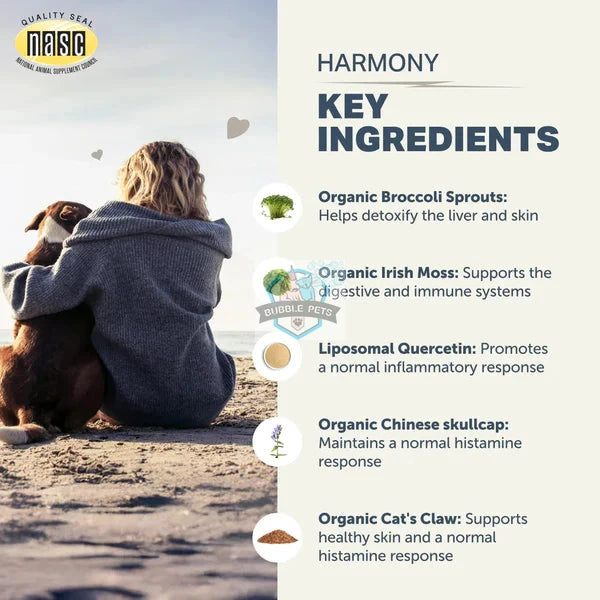 Four Leaf Rover Harmony seasonal allergy support for Dogs