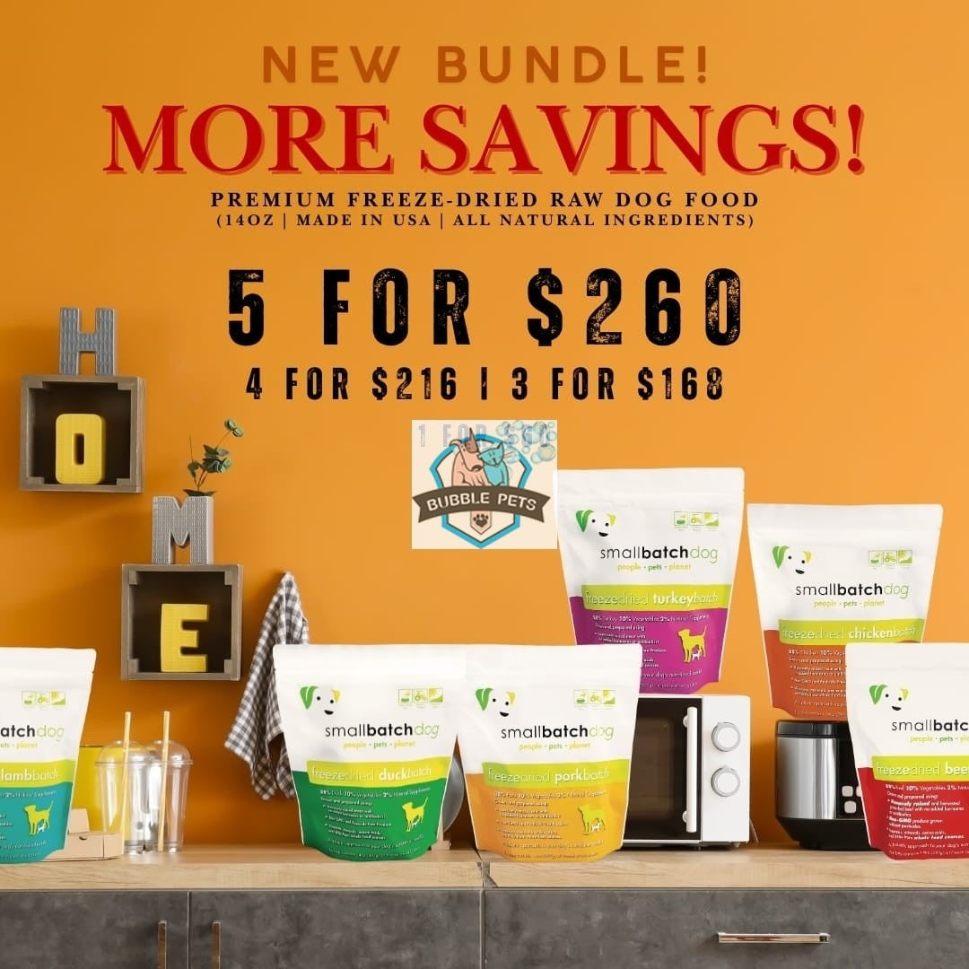 4 PKTS BUNDLE SAVINGS: Smallbatch Freeze Dried Sliders For Dogs