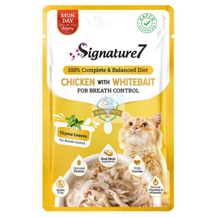 Signature7 Cat Wet Pouch - Chicken with Whitebait in Gravy for Breath Control