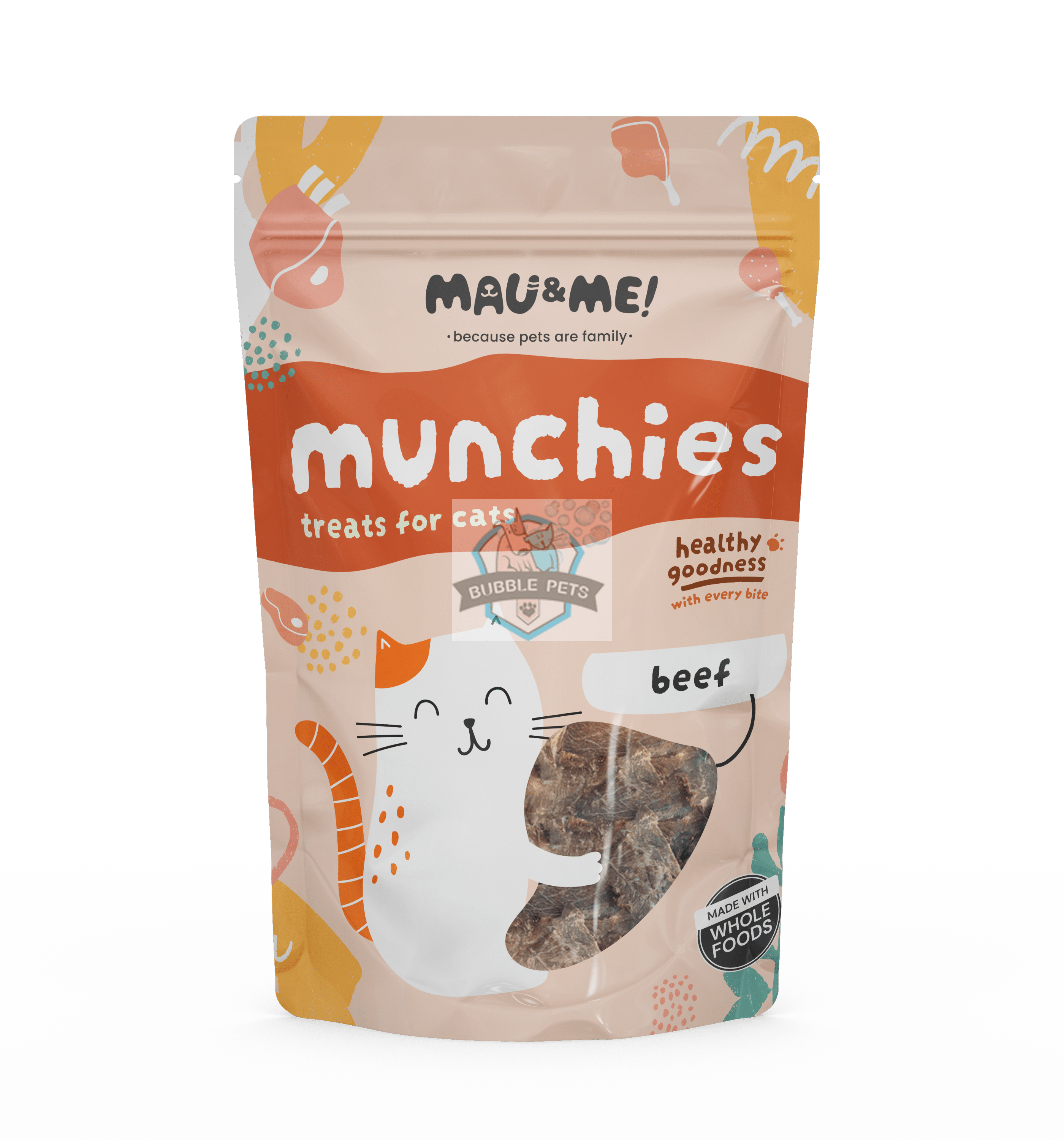 Mau&Me Munchies Beef Air-Dried Grain-Free Cat Treats (60g)