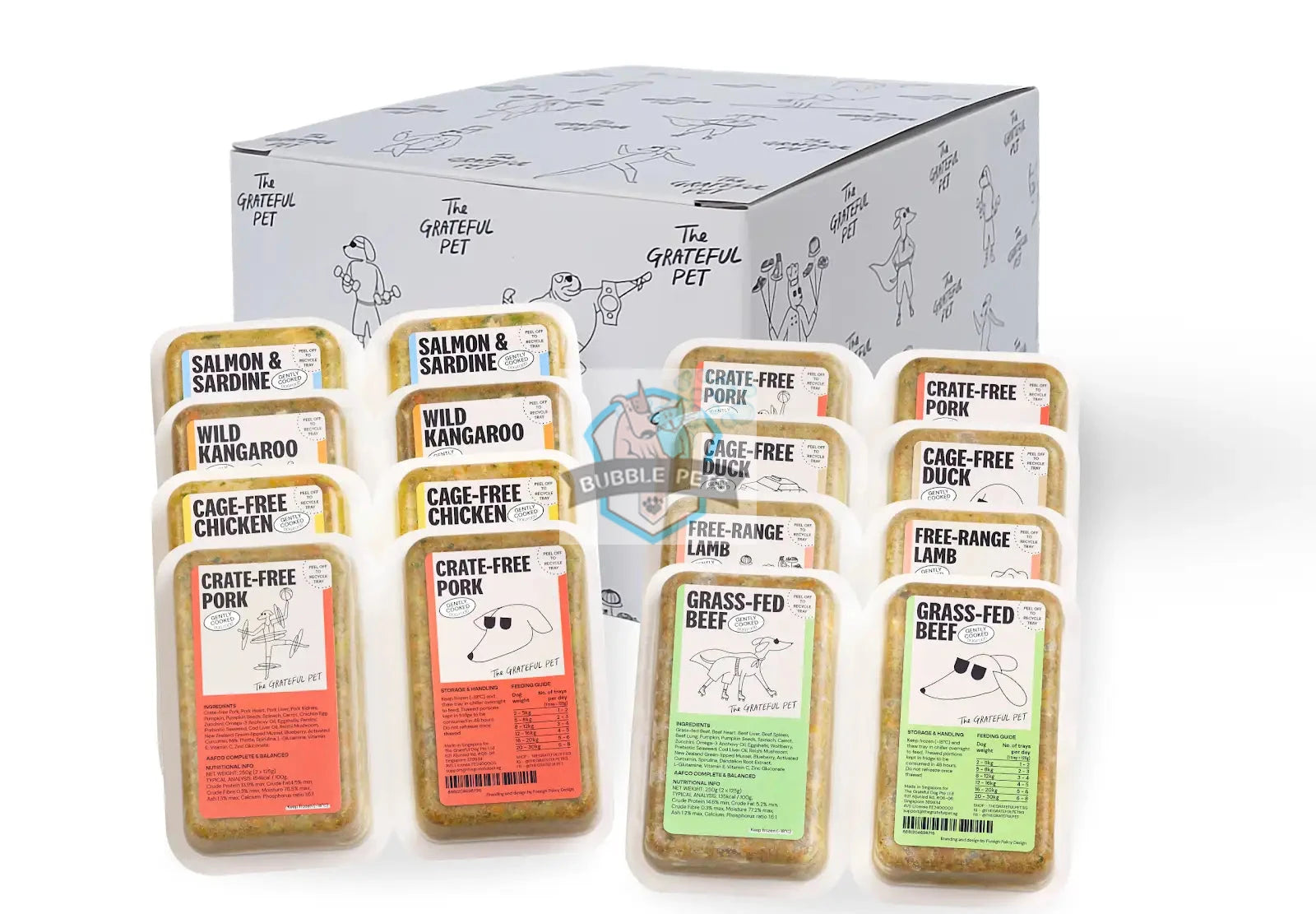 The Grateful Pet Gently Cooked 16 Pouch Mix Trial Pack