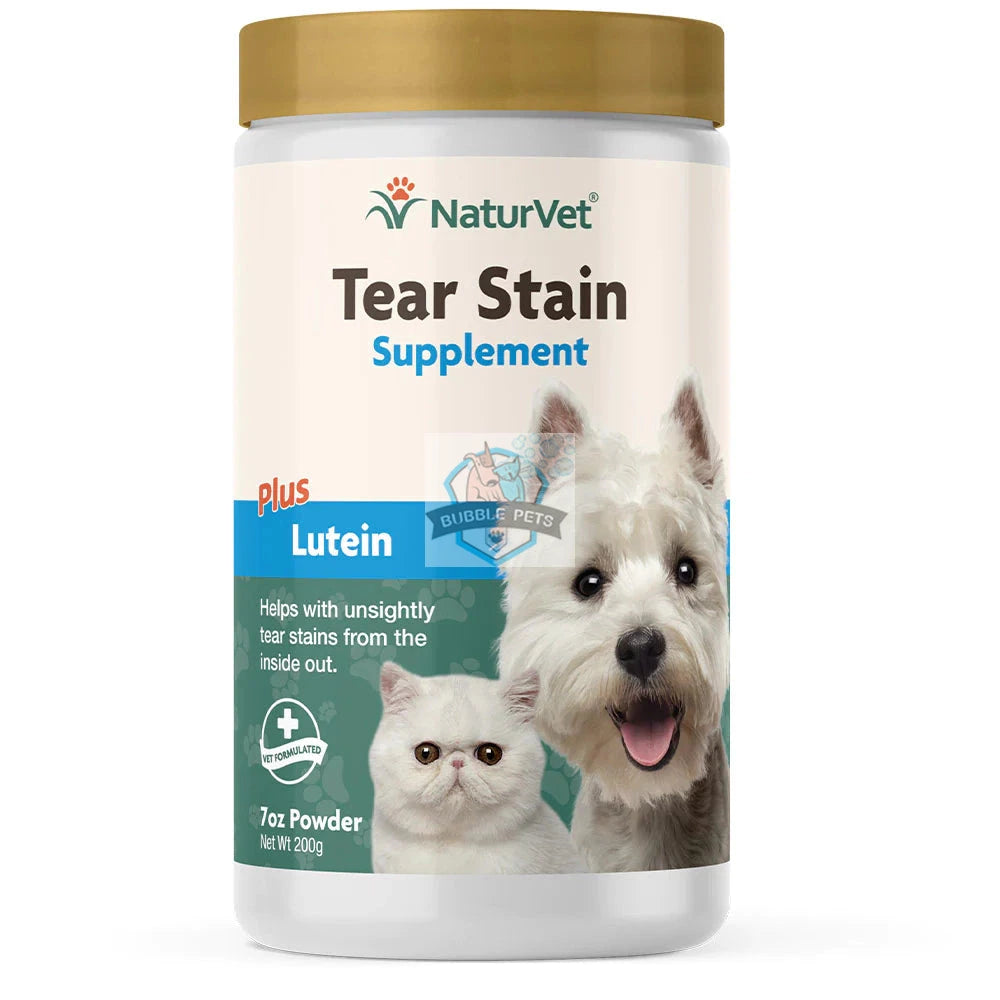 NaturVet Tear Stain Supplement Powder Plus Lutein For Dogs & Cats [Weight: 200 g]