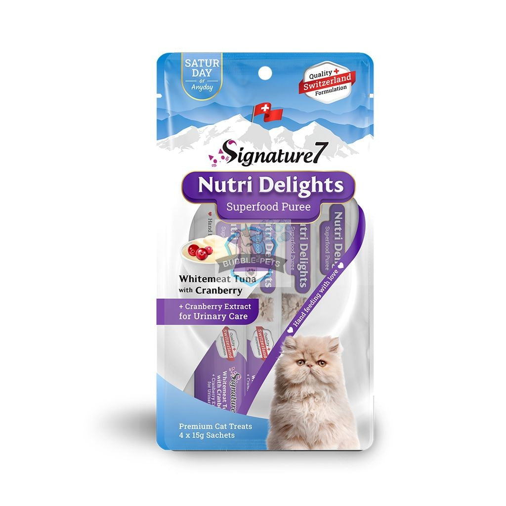Signature7 Cat Nutri Delights Superfood Puree - Whitemeat Tuna with Cranberry for UTH