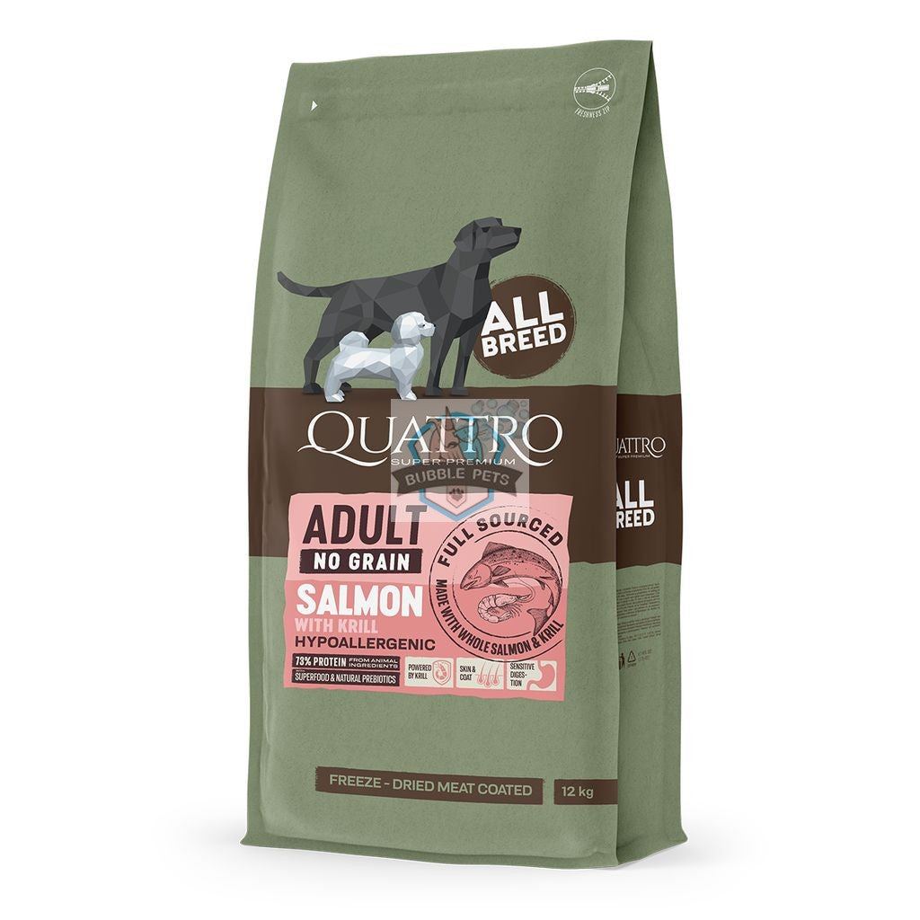 Launch Promotion: Quattro Adult All Breed No Grain Dry Dog Food - Salmon