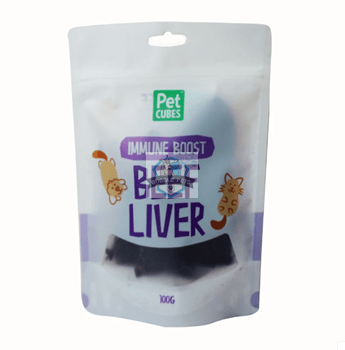 PetCubes Beef Liver Dry Treats Immune Boost for Dogs and Cats