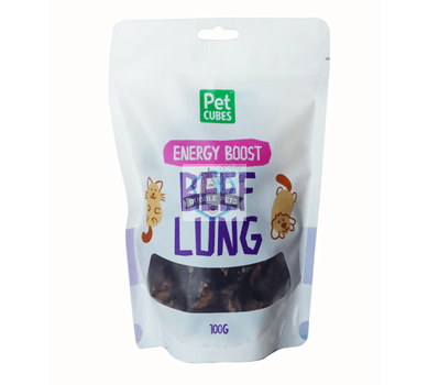 PetCubes Beef Lung Dry Treats Energy Boost for Dogs and Cats