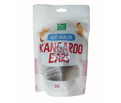 PetCubes Kangaroo Ears Dry Treats for Gut Health Dogs and Cats