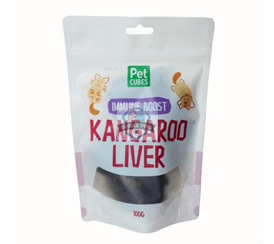 PetCubes Kangaroo Liver Dry Treats Immune Boost for Dogs and Cats