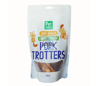 PetCubes Pork Trotters Dry Treats Joint Health + Dental Health for Dogs and Cats