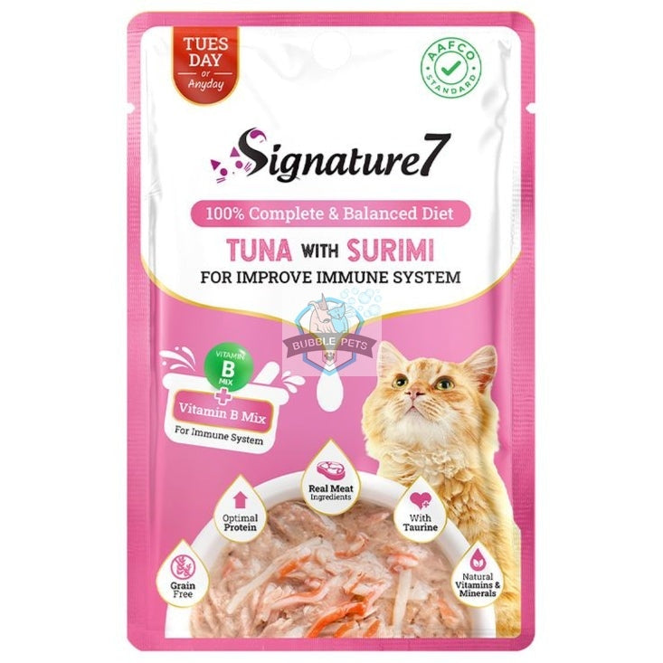 Signature7 Cat Wet Pouch - Tuna with Surimi in Gravy for Immune System