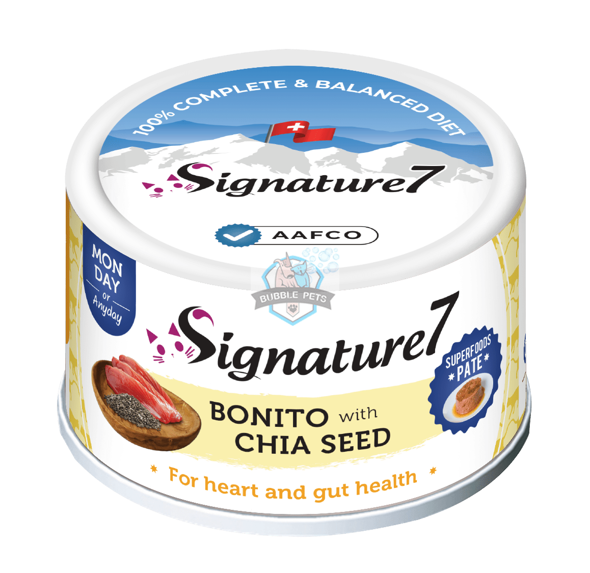 Signature7 Cat Wet Can - Bonito with Chia Seeds For Heart and Gut Health