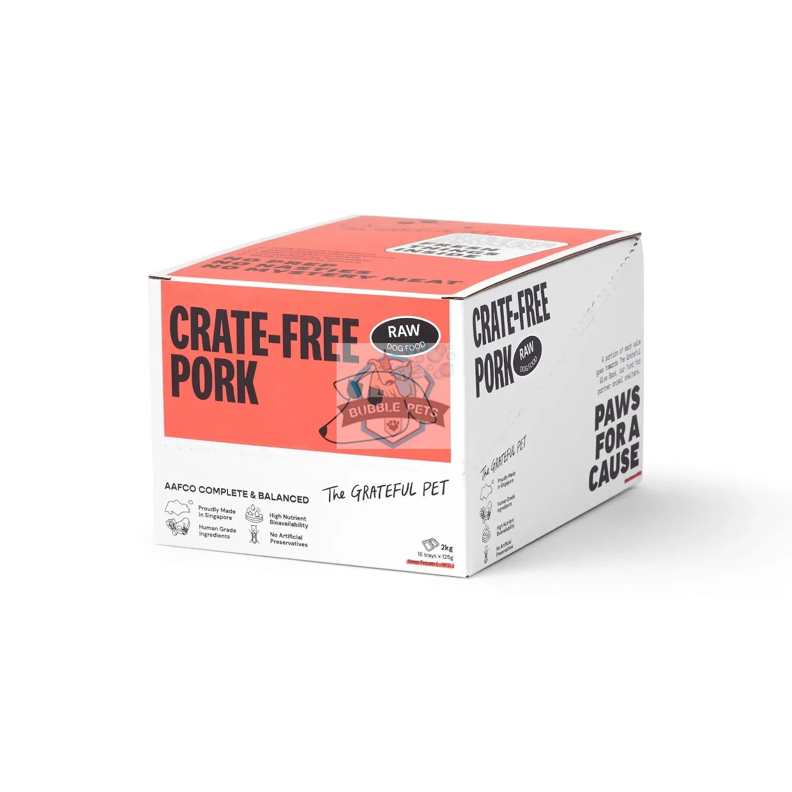 The Grateful Pet Raw (Crate Free Pork) Fresh Frozen Dog Food