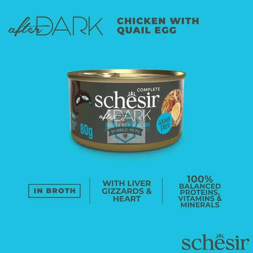 Schesir Cat After Dark Chicken With Quail Egg 80g