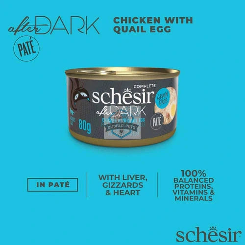 Schesir Cat After Dark Chicken with Quail Egg Pate 80g