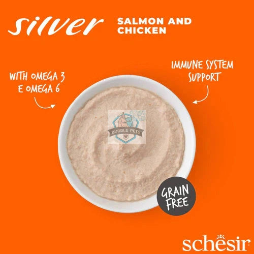 Schesir Cat Pouch Silver Mousse Salmon & Chicken 80g