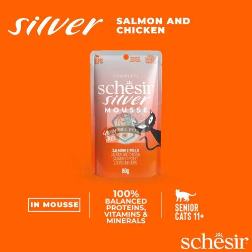 Schesir Cat Pouch Silver Mousse Salmon & Chicken 80g