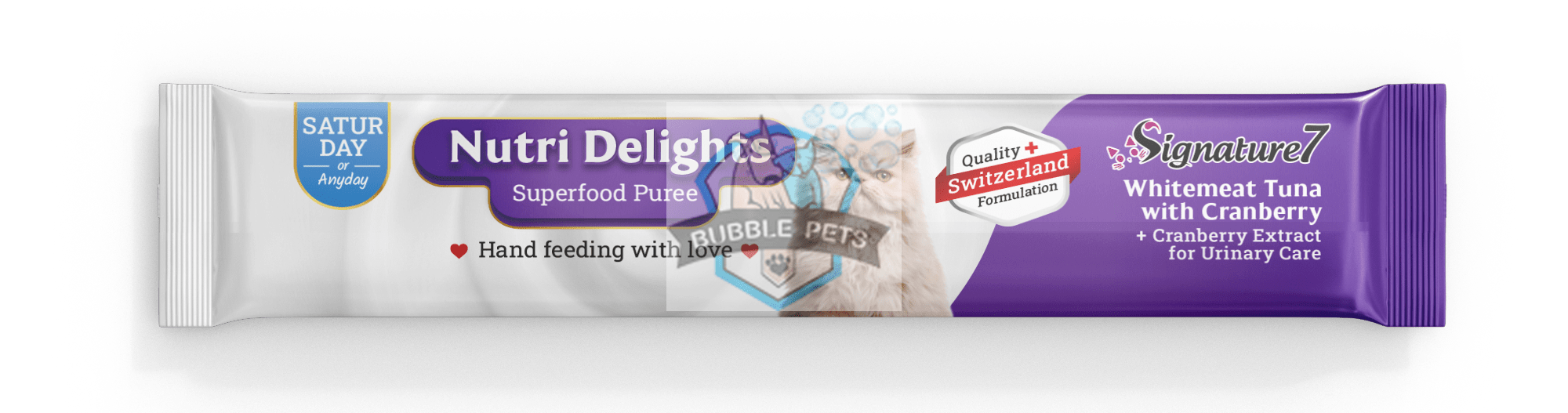 Signature7 Cat Nutri Delights Superfood Puree - Whitemeat Tuna with Cranberry for UTH